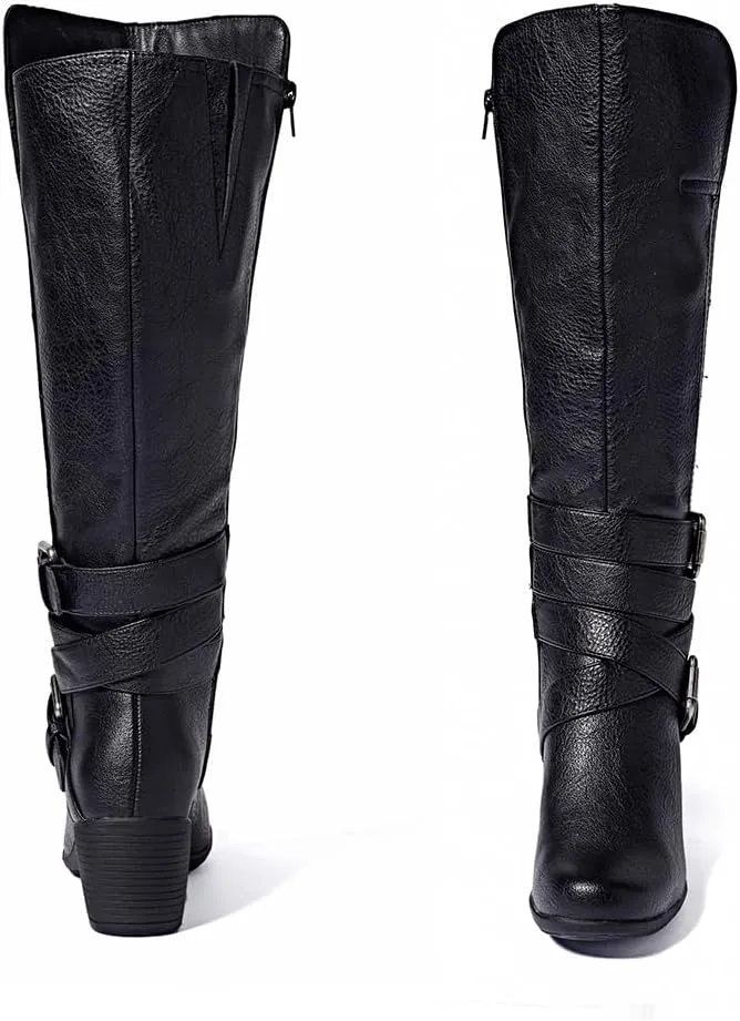Women's Knee High Boots with Chunky Heel, Pointed Toe, Comfortable and Fashionable for Fall and Winter Wear for Women.