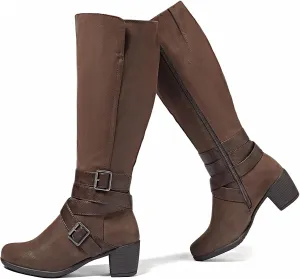 Women's Knee High Boots with Chunky Heel, Pointed Toe, Comfortable and Fashionable for Fall and Winter Wear for Women.
