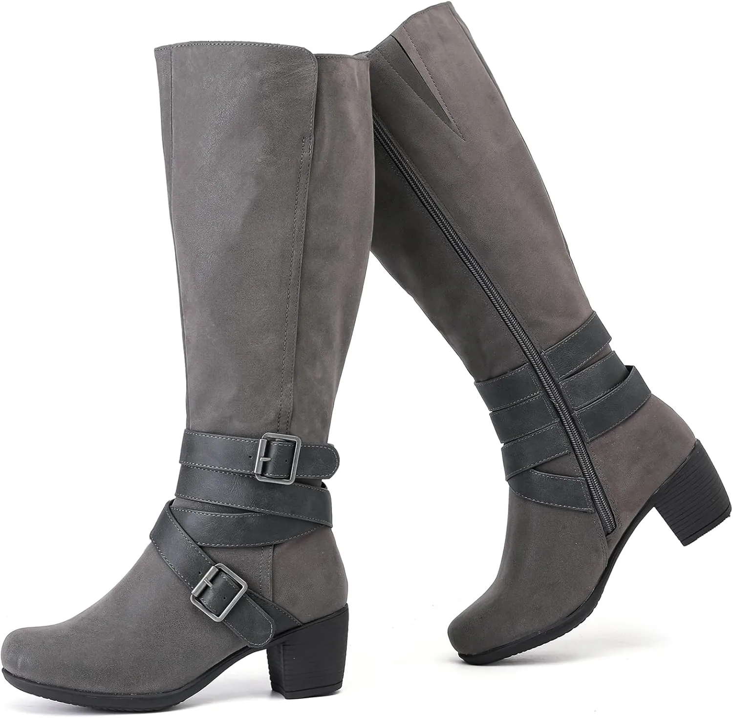 Women's Knee High Boots with Chunky Heel, Pointed Toe, Comfortable and Fashionable for Fall and Winter Wear for Women.