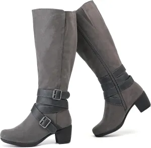 Women's Knee High Boots with Chunky Heel, Pointed Toe, Comfortable and Fashionable for Fall and Winter Wear for Women.