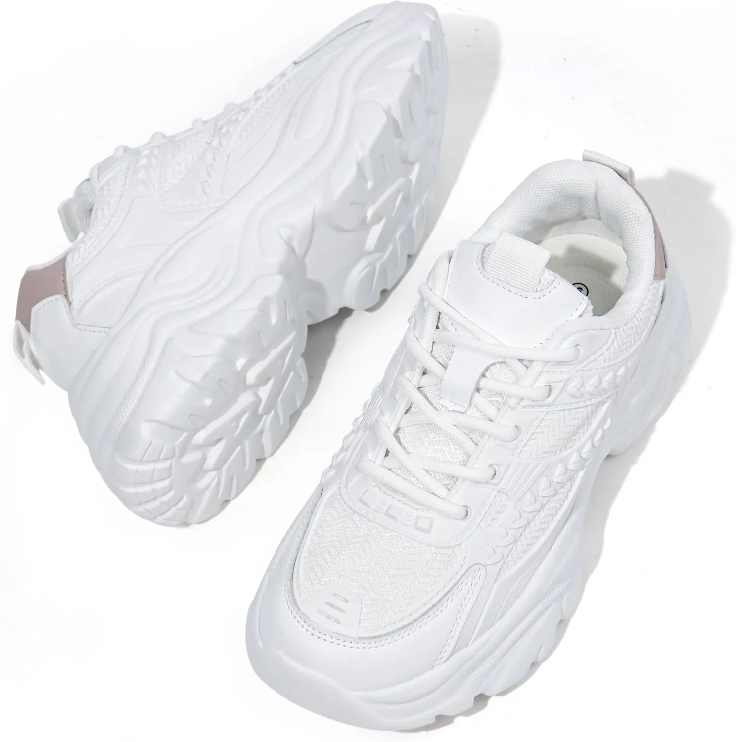 Women's Lace-up Platform Walking Shoes Comfortable Retro Stylish Workout Sport Work Casual Chunky Sneakers