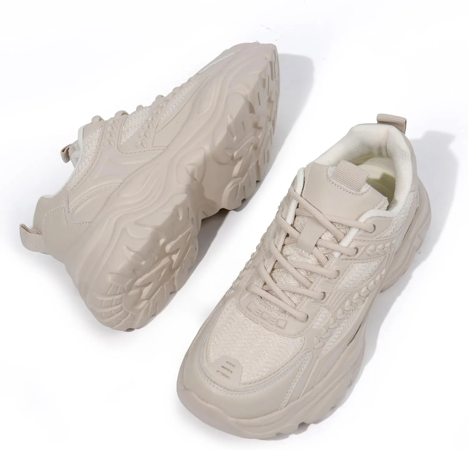 Women's Lace-up Platform Walking Shoes Comfortable Retro Stylish Workout Sport Work Casual Chunky Sneakers