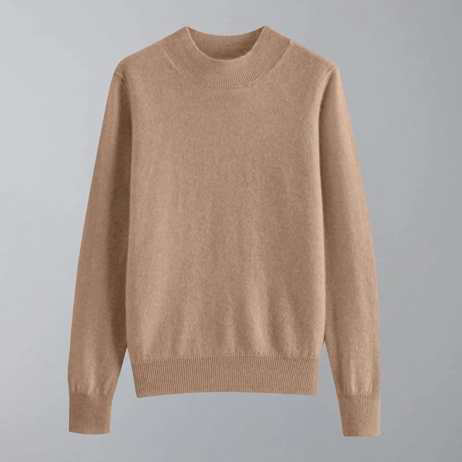 Womens Lightweight Sweaters Warm Cozy Soft Long Sleeve Mock Neck Knit Pullover Sweater Winter Basic Tee Tops
