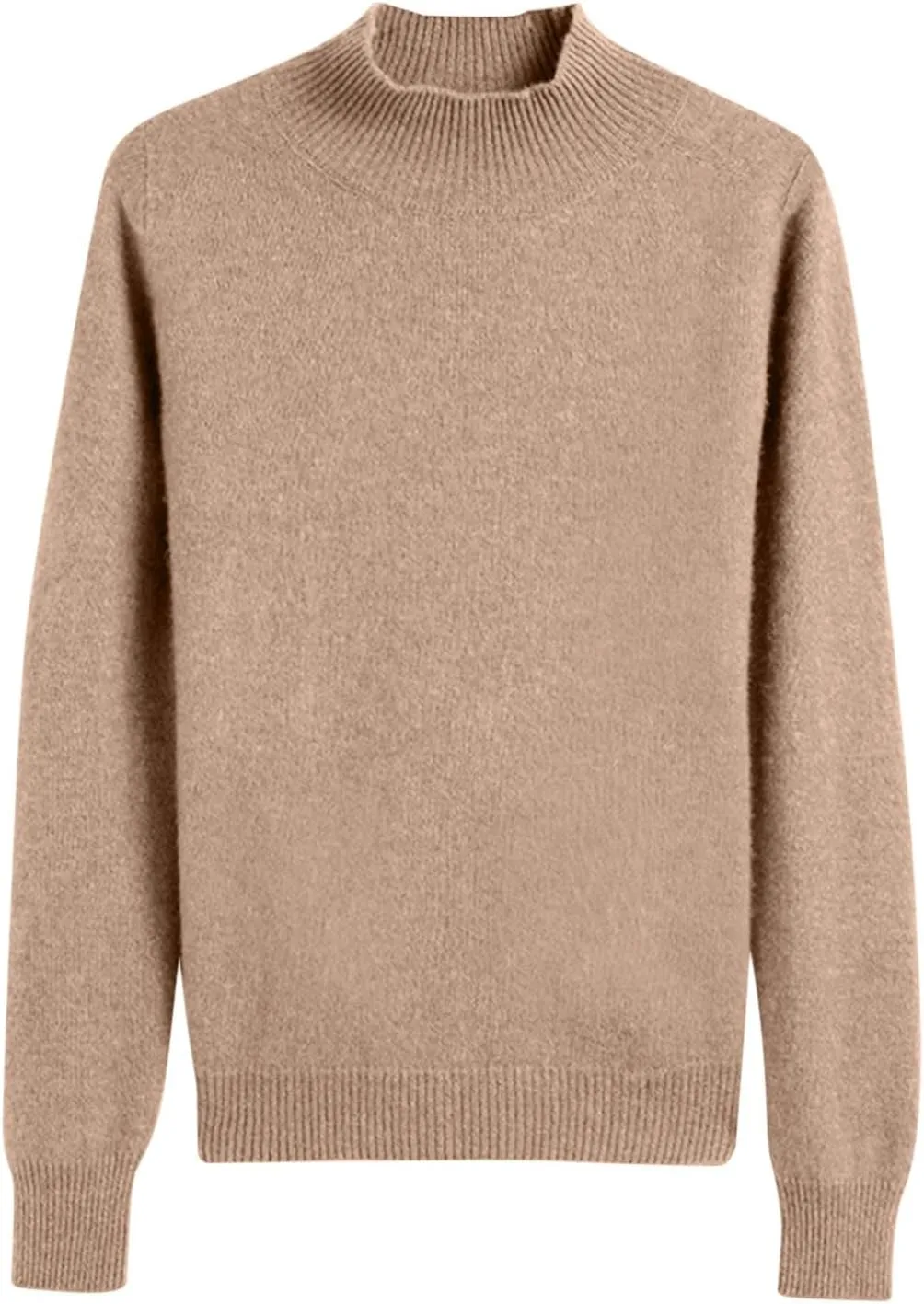 Womens Lightweight Sweaters Warm Cozy Soft Long Sleeve Mock Neck Knit Pullover Sweater Winter Basic Tee Tops