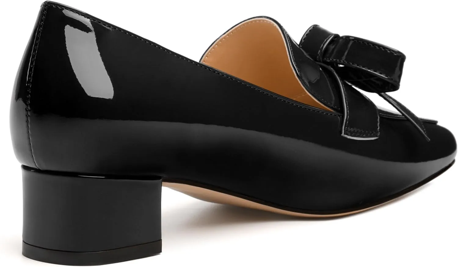 Womens Loafer with Heel, Comfortable Chunky Heels for Women, Loafers Shoes with Bowknot Womens Bunion Dress Shoes