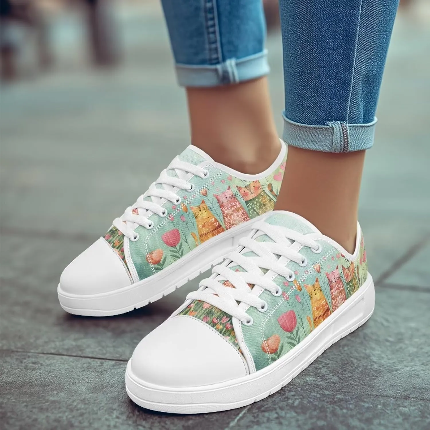 Womens Loafers Shoes Casual Slip-On Canvas Shoes Breathable Sneakers for Women Low Top Sneakers 5.5-13.5