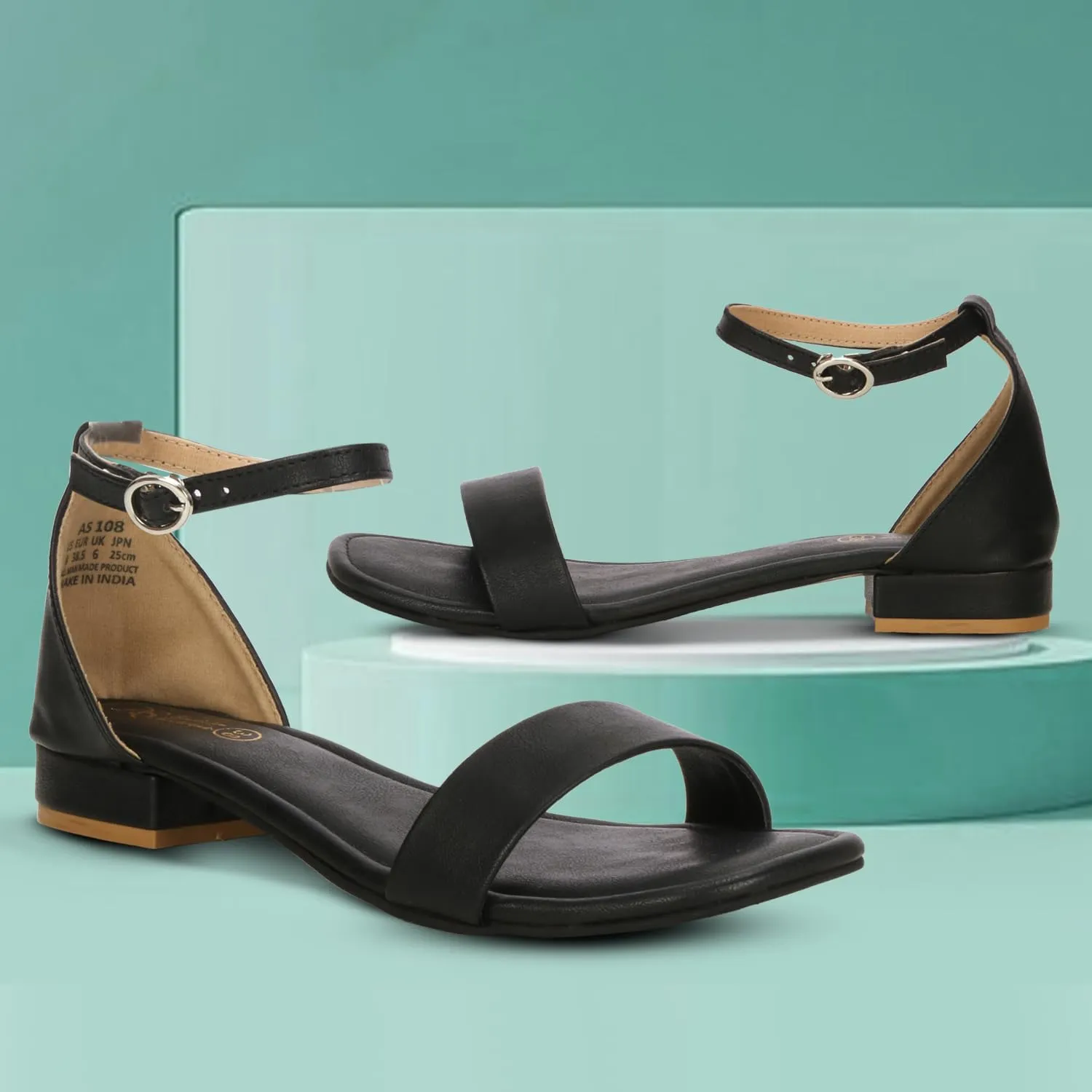 Women's Low Block Heel Dress Sandals | Comfortable Open Toe Pumps with Adjustable Ankle Strap for Party, Wedding, Casual & Office Wear Sandals for Women and Girls
