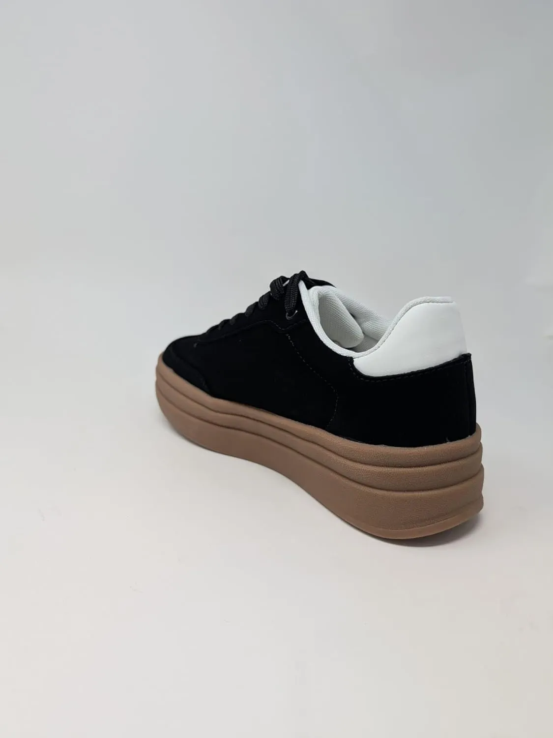 Women's Low Top Chunky Platform Sole Lace Up Sneakers