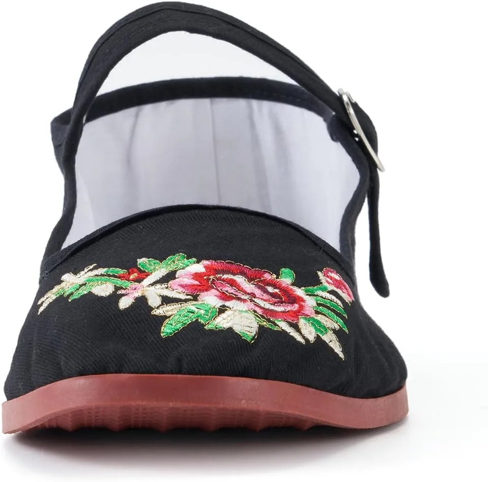 Women’s Mary Jane Flats, Classic Cloth China Flats, Chinese Slippers for Women, Kung Fu Shoes, China Doll Shoes, Tai Chi Shoes