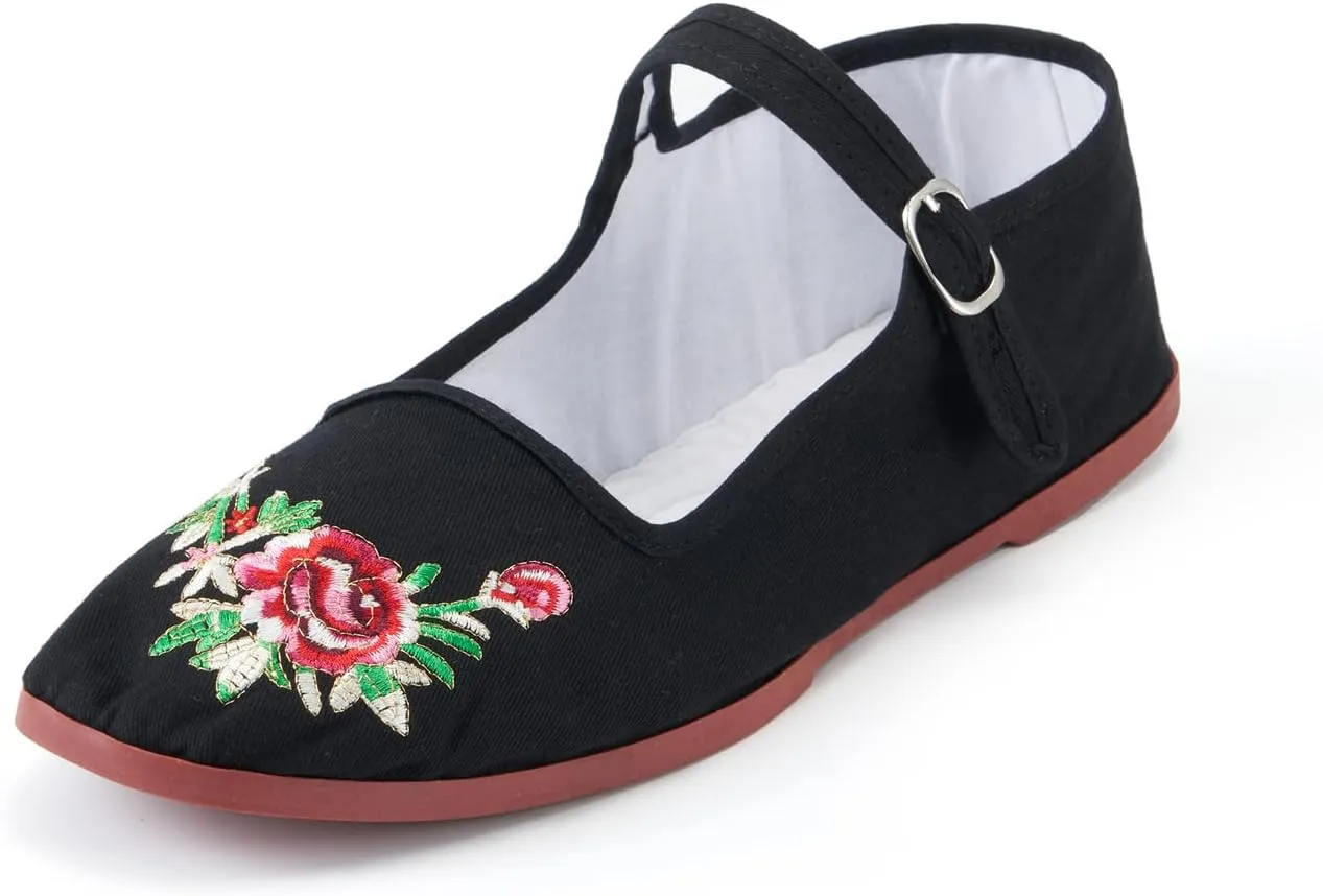 Women’s Mary Jane Flats, Classic Cloth China Flats, Chinese Slippers for Women, Kung Fu Shoes, China Doll Shoes, Tai Chi Shoes