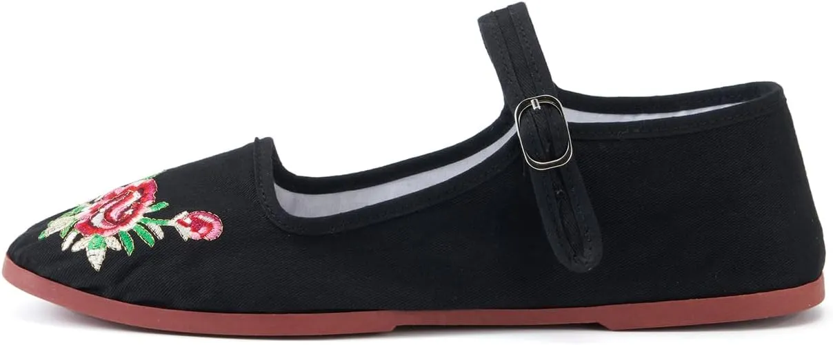 Women’s Mary Jane Flats, Classic Cloth China Flats, Chinese Slippers for Women, Kung Fu Shoes, China Doll Shoes, Tai Chi Shoes