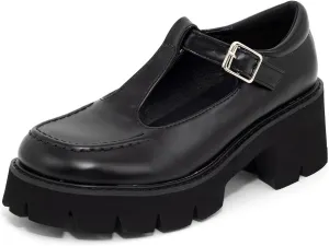 Women's Mary Janes Oxfords Dress Platform high Heels Loafers Shoes for Office Lady