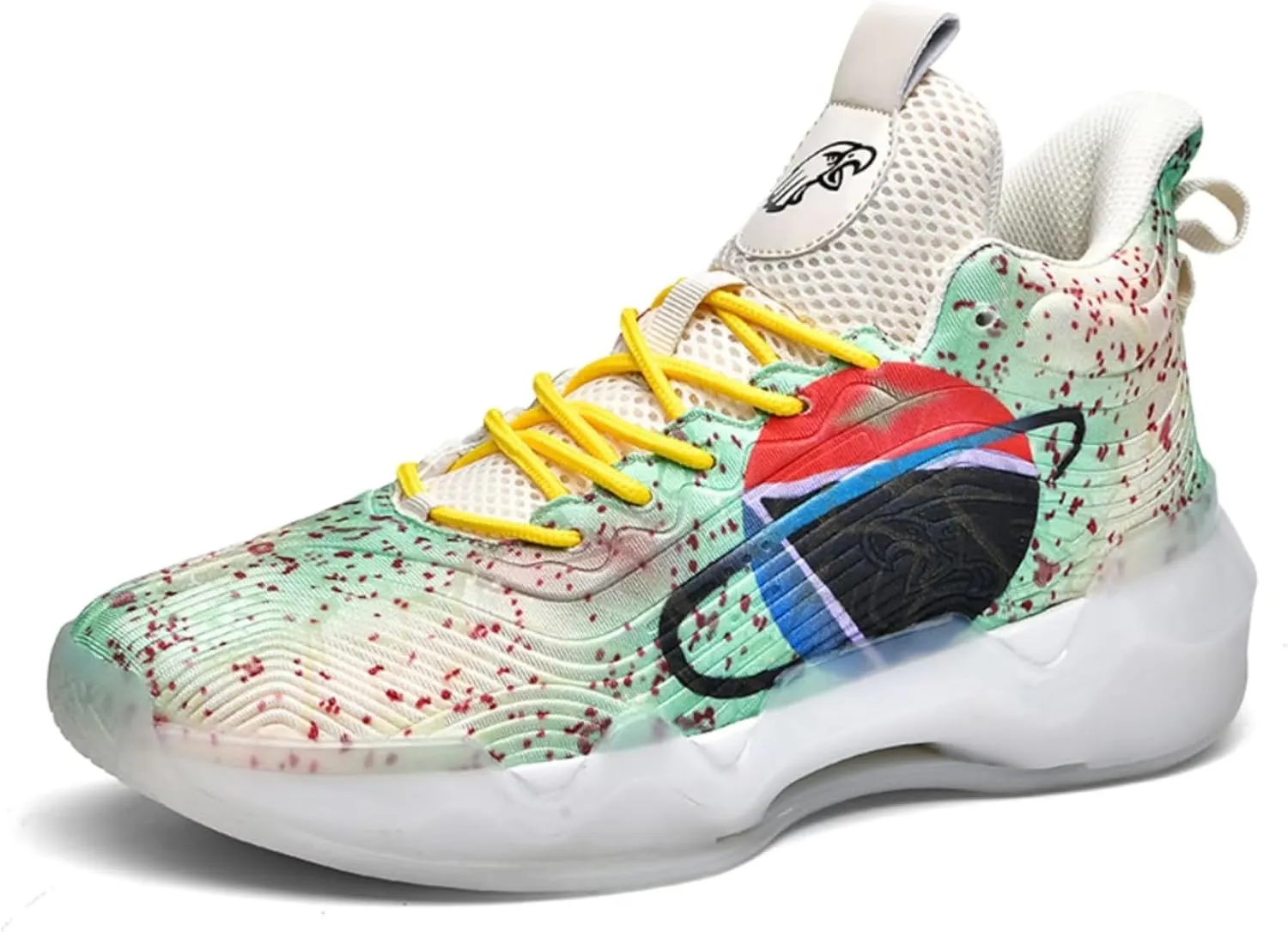 Womens Noctilucent Colorful Painting Basketball Shoes Casual Fashion High Top Lace Up Running Sneakers Tennis Outdoor Sport Shoes