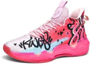 Womens Noctilucent Colorful Painting Basketball Shoes Casual Fashion High Top Lace Up Running Sneakers Tennis Outdoor Sport Shoes