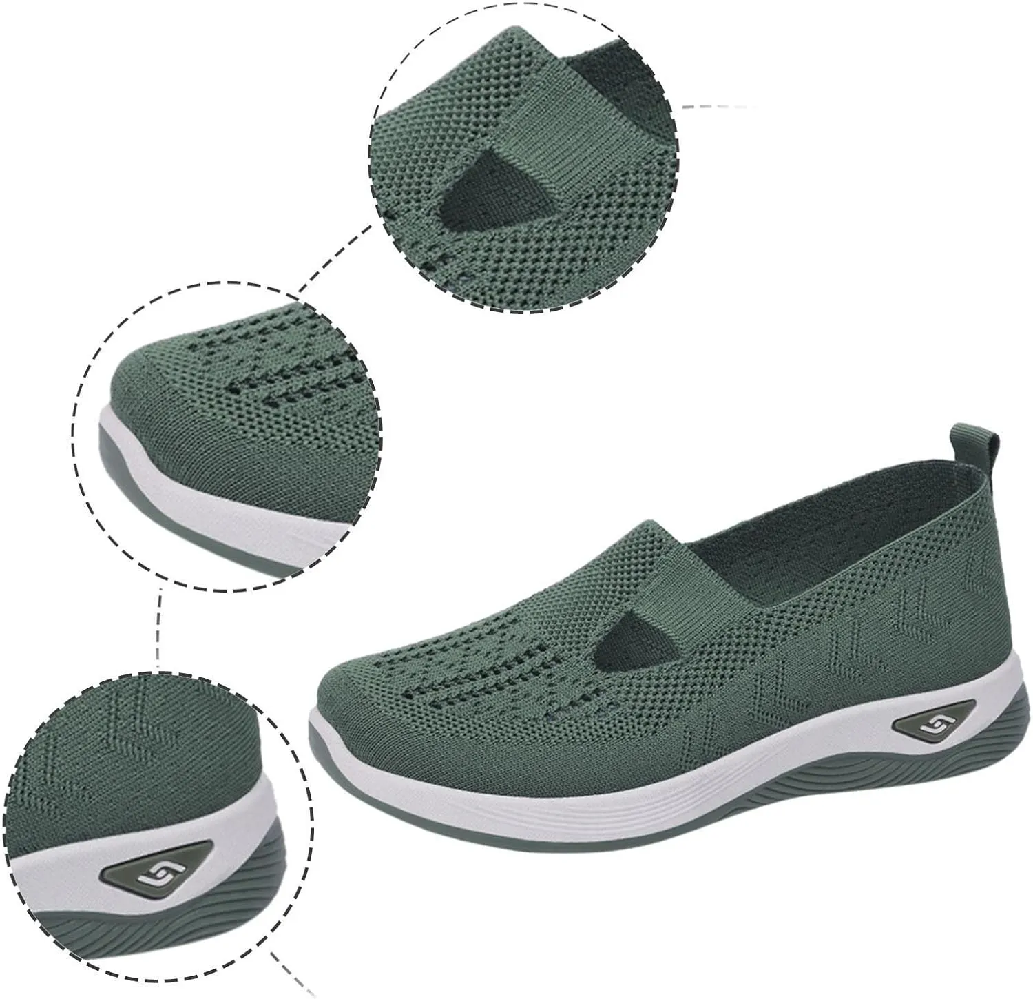 Womens Orthopedic Shoes Diabetic Walking Shoe Diabetic Mesh Hands Free Slip on Breathable Comfortable Casual Sneakers