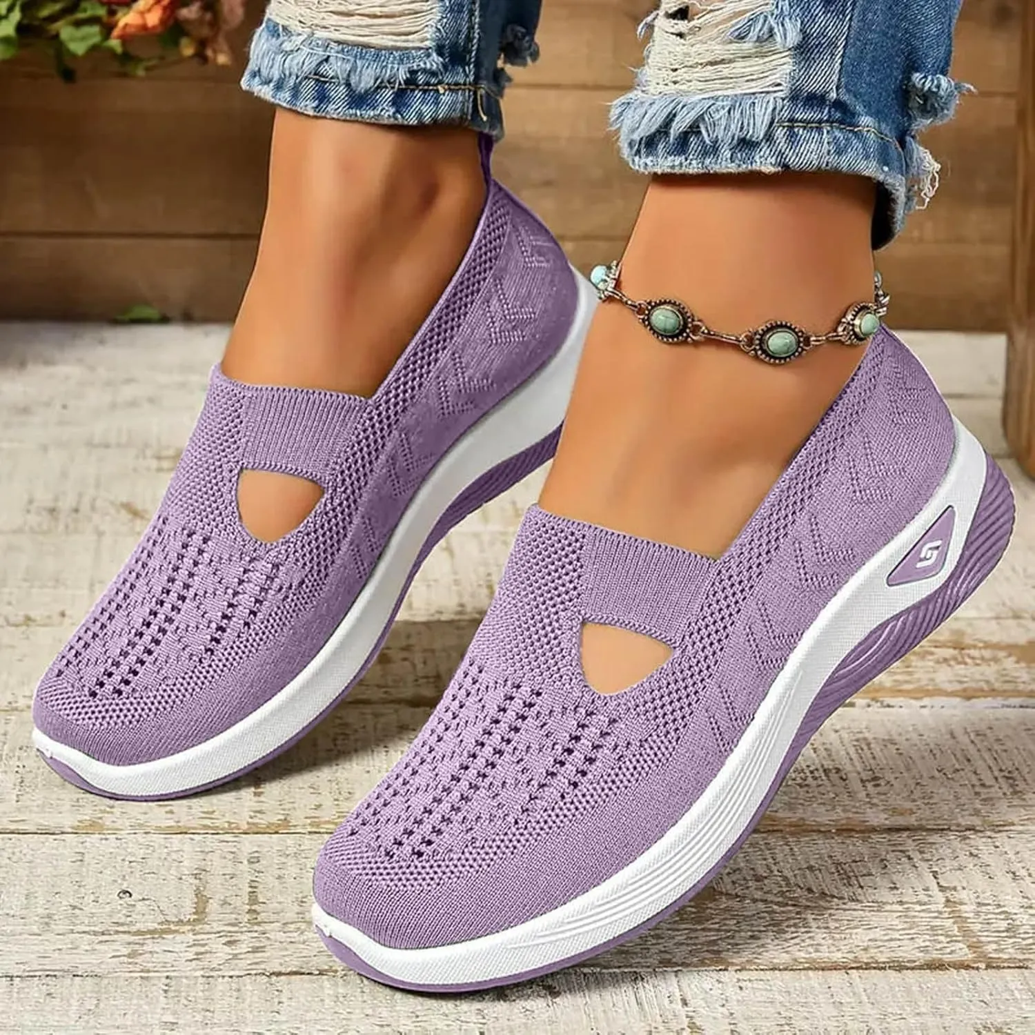 Womens Orthopedic Shoes Diabetic Walking Shoe Diabetic Mesh Hands Free Slip on Breathable Comfortable Casual Sneakers