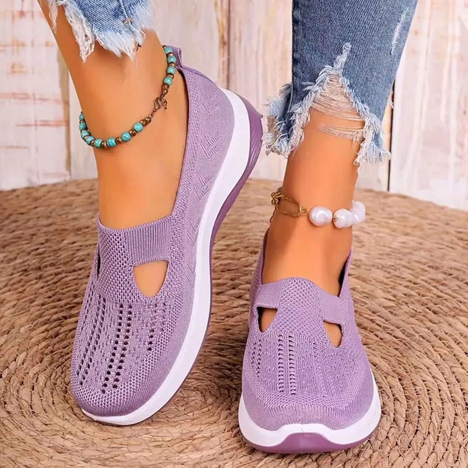 Womens Orthopedic Shoes Diabetic Walking Shoe Diabetic Mesh Hands Free Slip on Breathable Comfortable Casual Sneakers