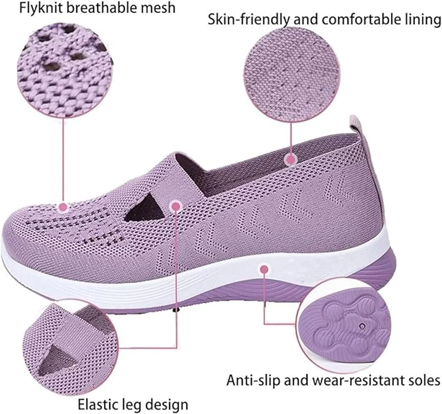 Womens Orthopedic Shoes Diabetic Walking Shoe Diabetic Mesh Hands Free Slip on Breathable Comfortable Casual Sneakers