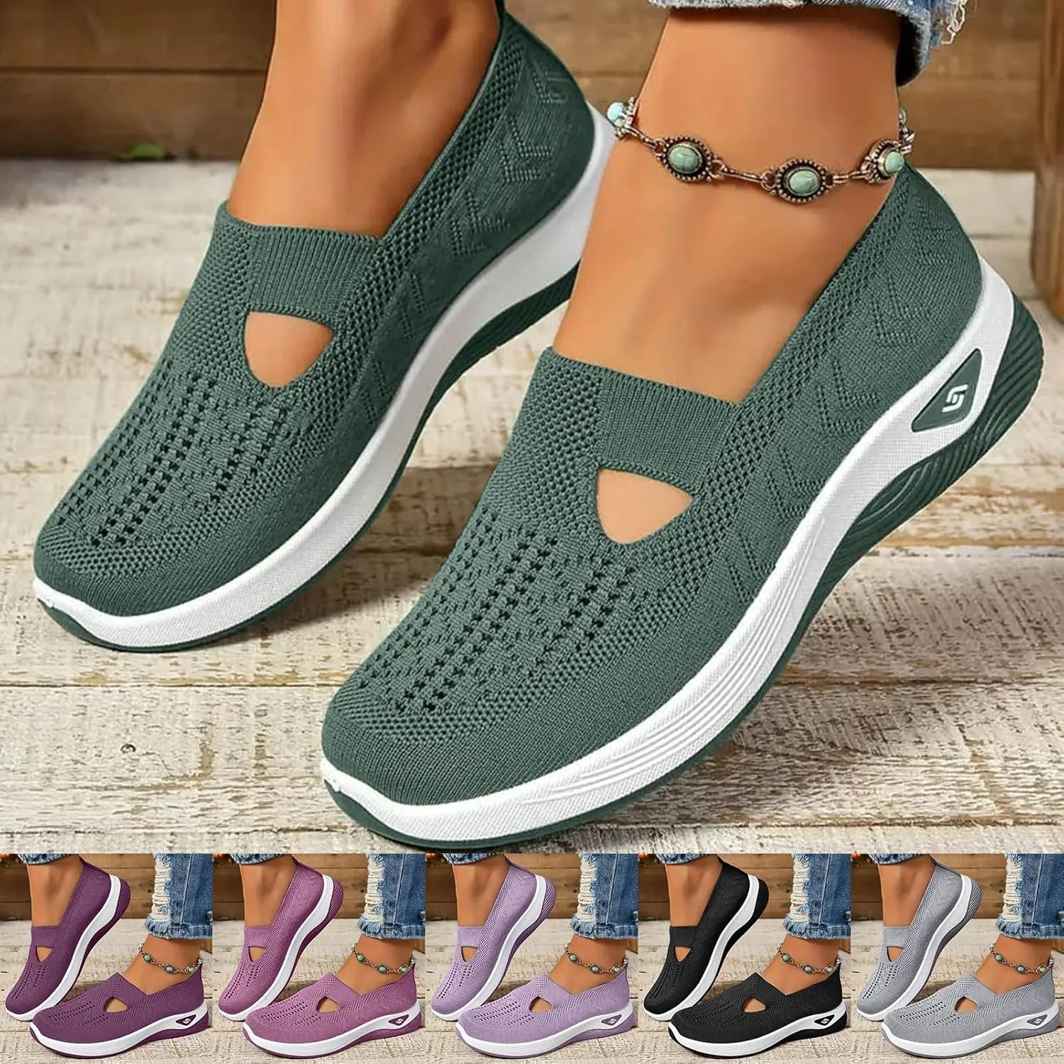 Womens Orthopedic Shoes Diabetic Walking Shoe Diabetic Mesh Hands Free Slip on Breathable Comfortable Casual Sneakers