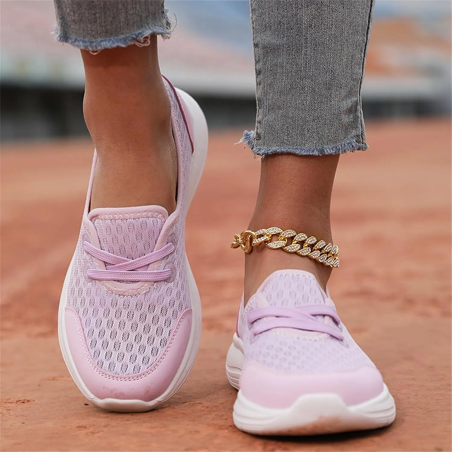Womens Orthopedic Shoes Zapatos Ortopédicos para Mujer Walking Shoe Hands Free Slip on Retractable Shoelaces Sneakers