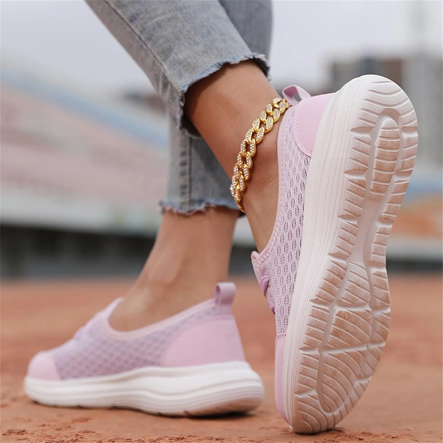 Womens Orthopedic Shoes Zapatos Ortopédicos para Mujer Walking Shoe Hands Free Slip on Retractable Shoelaces Sneakers
