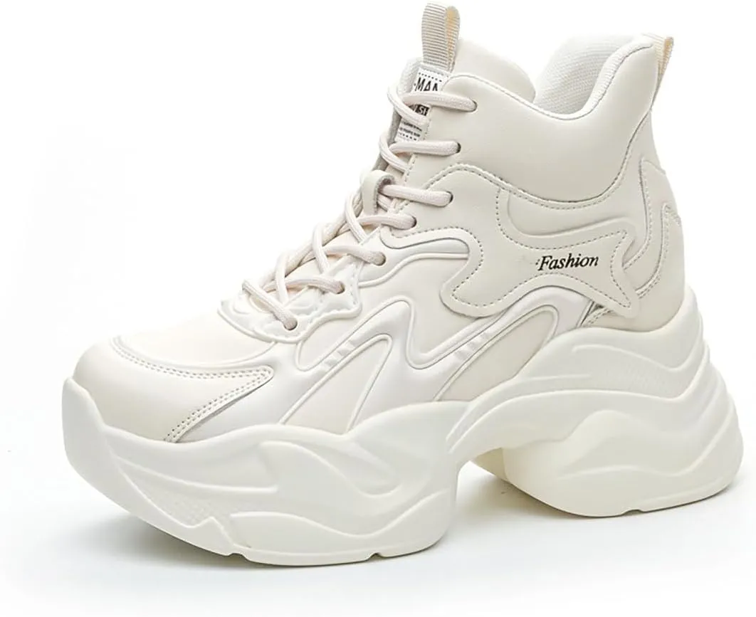 Women's Orthopedic Sneakers Stylish Walking Shoe,Fashion Lace Up Height Increasing Chunky Shoes Non Slip Platform Dad Shoe