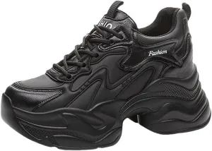 Women's Orthopedic Sneakers Stylish Walking Shoe,Fashion Lace Up Height Increasing Chunky Shoes Non Slip Platform Dad Shoe