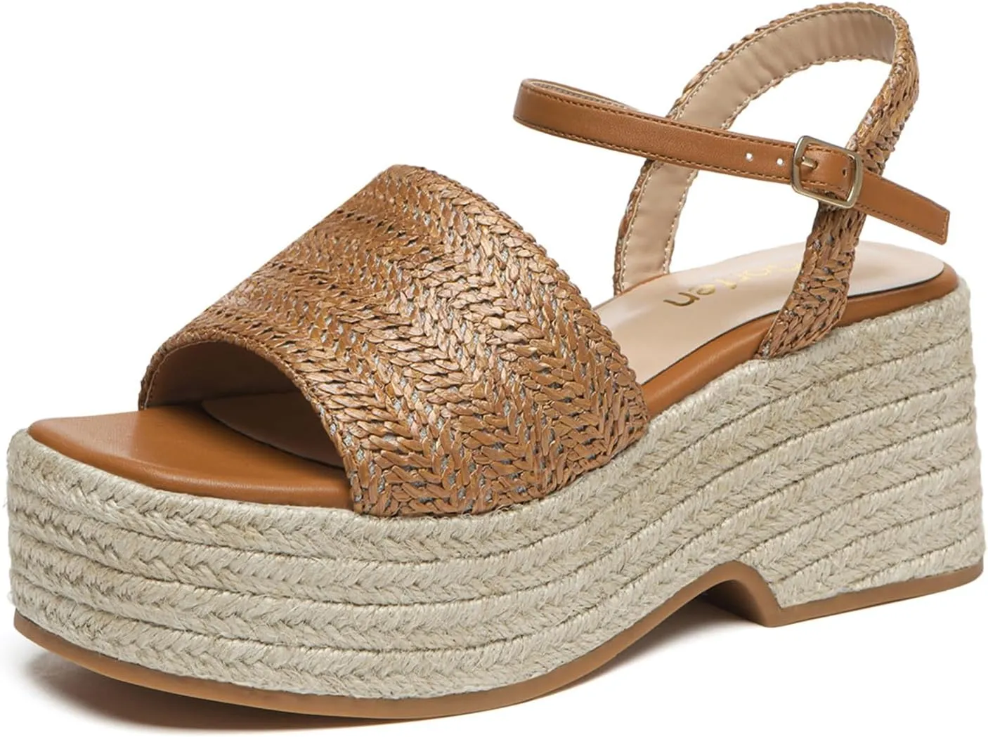Women's Platform Espadrille Wedge Sandals Arch Support Ankle Strap Open Toe Casual Sandal