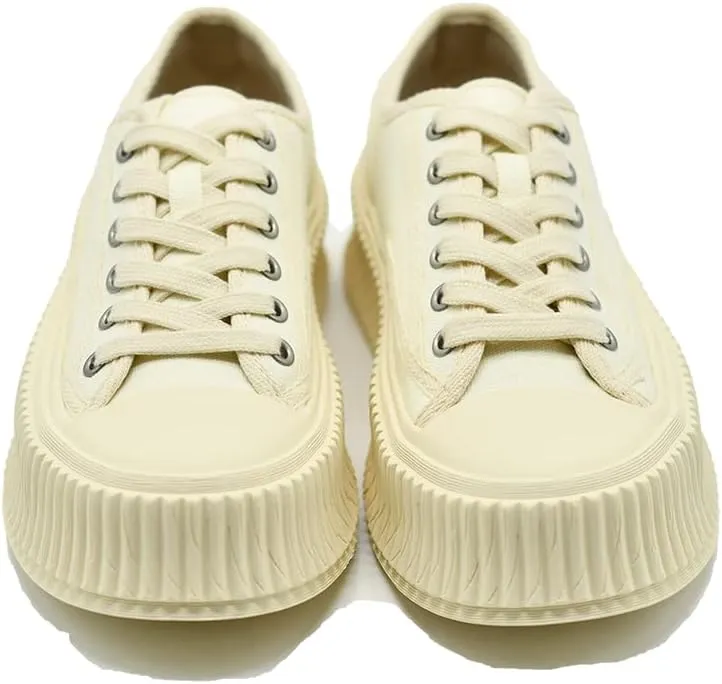 Women's Platform Lace-Up Chunky Sneakers Fashione Canvas Four Season Shoes