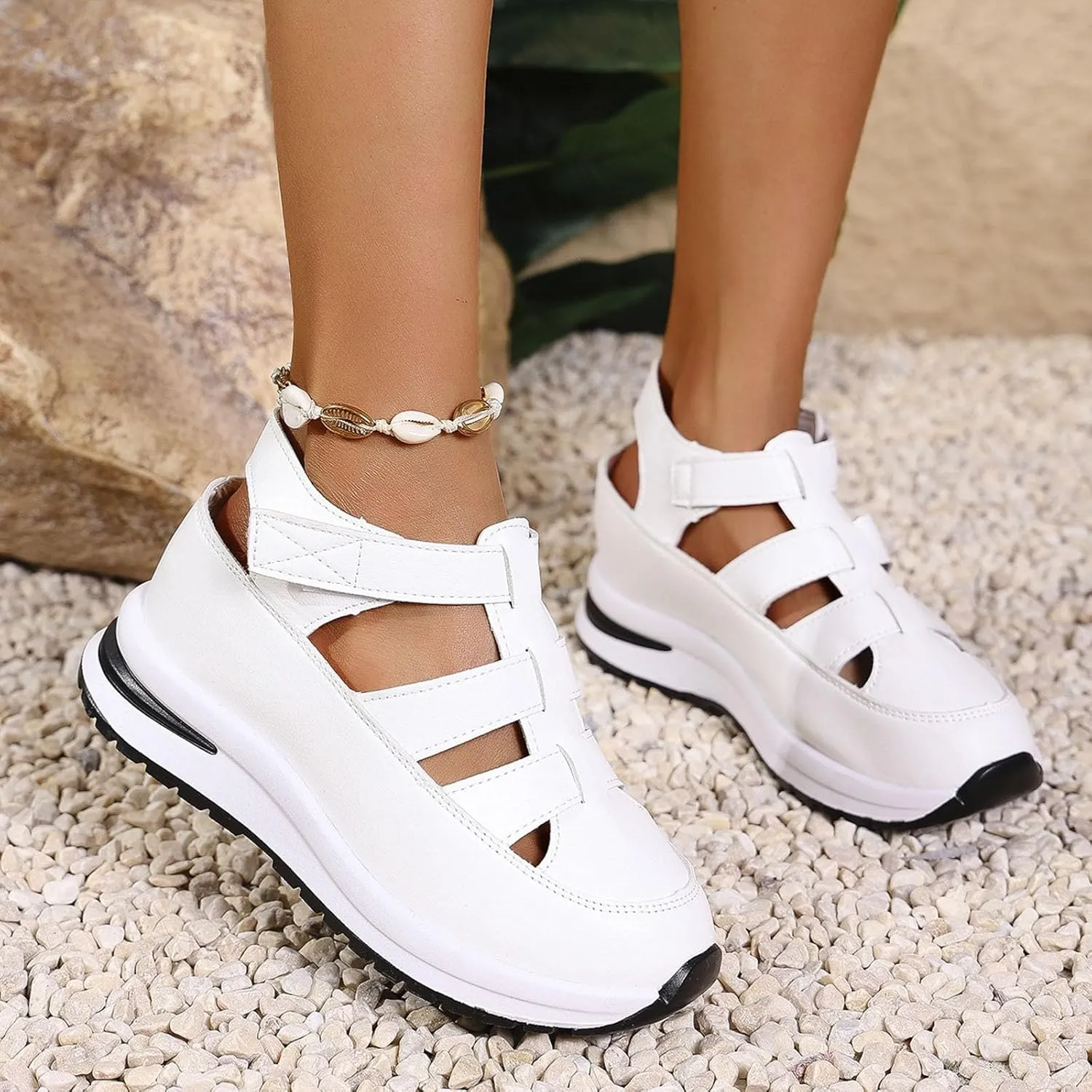 Women's Platform Sandals with Closed Toe Sandals Women Comfortable Walking Sandals Women, Hollow Ankle Strap Wedge Design for Summer, Beach, Hiking & Casual Wear 2025