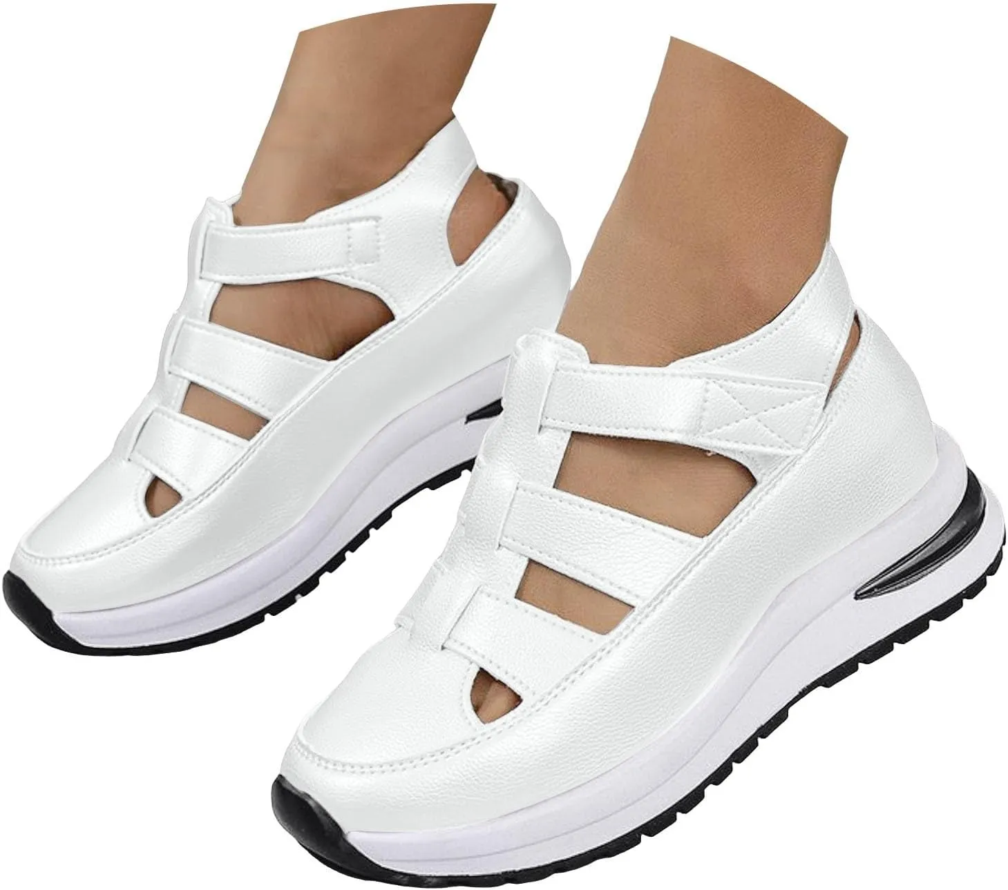 Women's Platform Sandals with Closed Toe Sandals Women Comfortable Walking Sandals Women, Hollow Ankle Strap Wedge Design for Summer, Beach, Hiking & Casual Wear 2025
