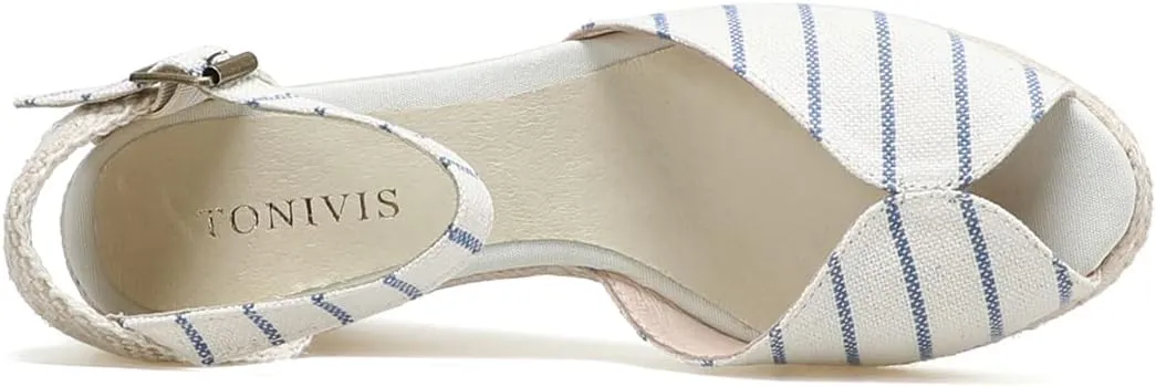 Women’s Platform Wedges Espadrilles, 3" Wedge, Soft Ankle-Tie Strap, Closed Toe, Classic Summer Sandals