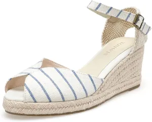 Women’s Platform Wedges Espadrilles, 3" Wedge, Soft Ankle-Tie Strap, Closed Toe, Classic Summer Sandals