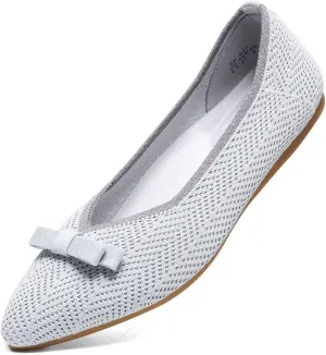 Women's Pointed Toe Flats Knit Dress Slip-on Ballet Flats Shoes Comfort Classic Work Business Office Shoes