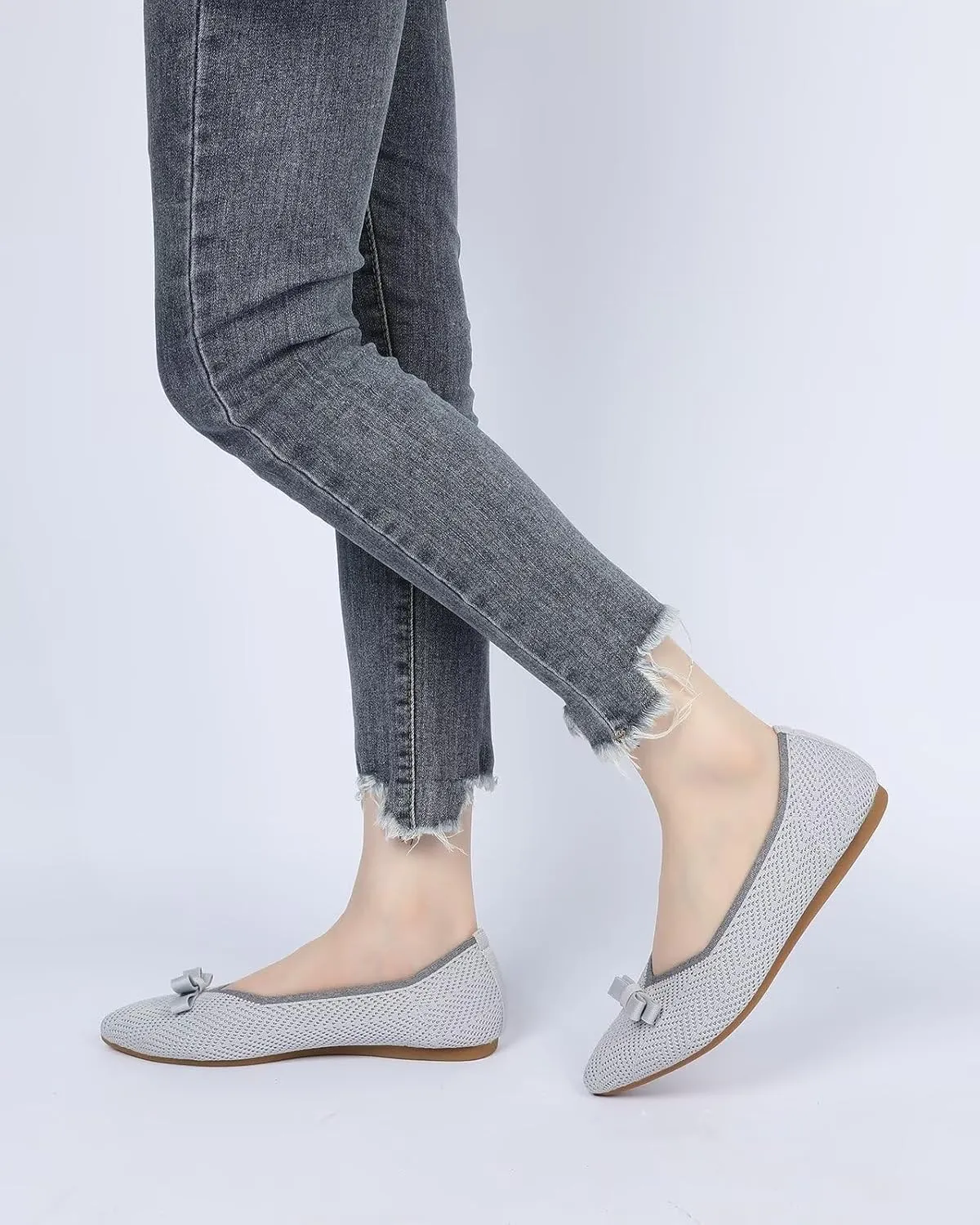 Women's Pointed Toe Flats Knit Dress Slip-on Ballet Flats Shoes Comfort Classic Work Business Office Shoes