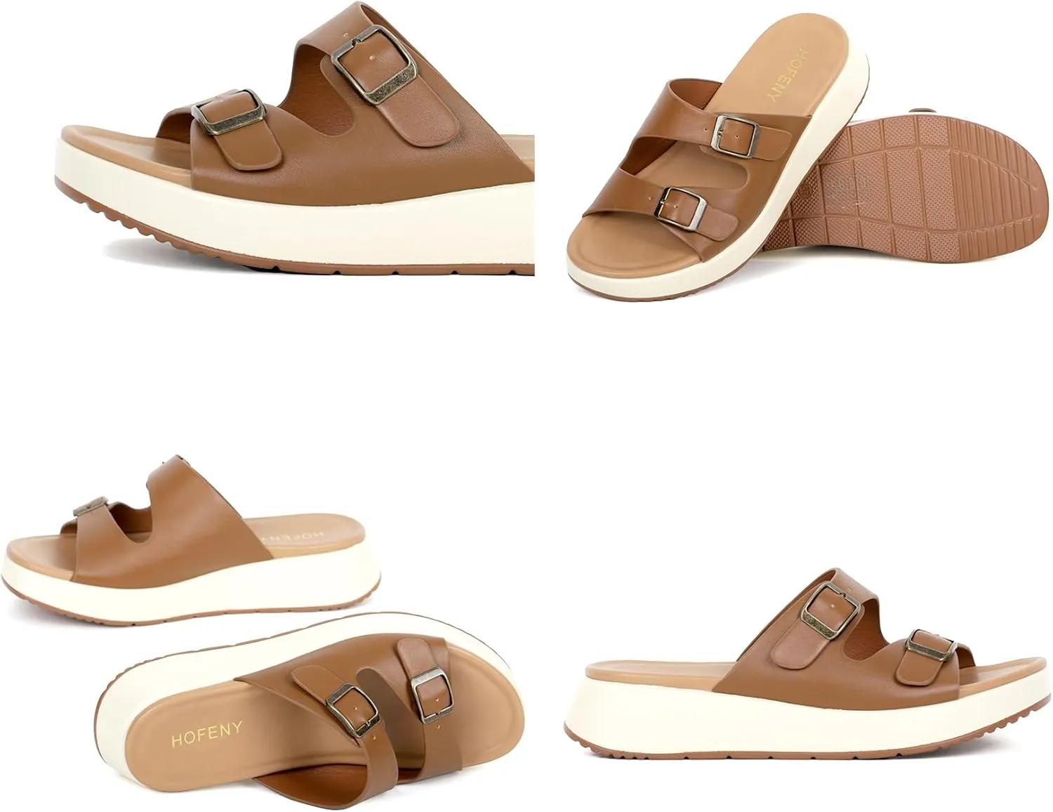 Womens Sandals Platform Double Strap Comfortable Slide for Summer Size 6-11