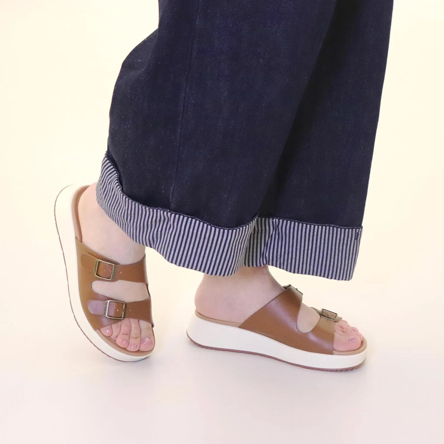 Womens Sandals Platform Double Strap Comfortable Slide for Summer Size 6-11