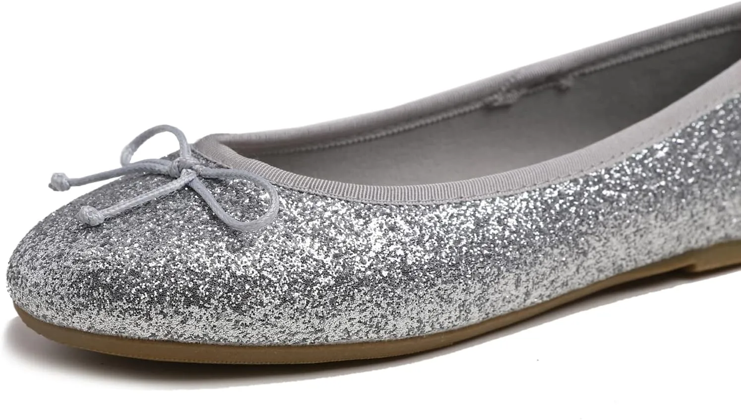 Women's Shiny Ballet Flats Sparkle Memory Foam Cushioned Colorful Glitter