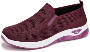 Women's Slip-On Breathable Mesh Sneakers – Lightweight Walking Shoes for Outdoor, Travel, Casual Wear – Comfortable Anti-Slip Loafers for Everyday, All-Day Use