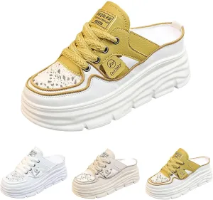 Women's Slip on Platform Sneakers Mule Shoes Comfortable Breathable Cutout Casual Clogs
