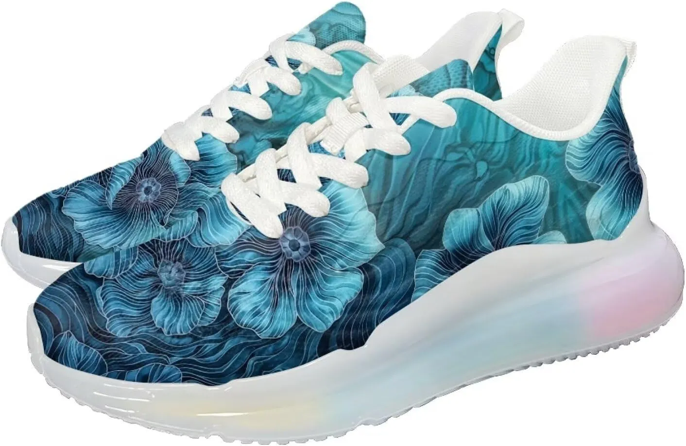 Women's Sneakers Lightweight Air Cushion Shoes Sports Running Tennis Shoes Non Slip Breathable Mesh Athletic Sneakers Walking Shoes US 6-11
