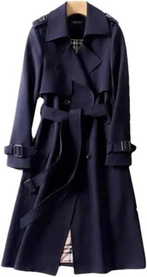 Women's Spring Autumn Trench Coat Double Breasted Mid Length Coat