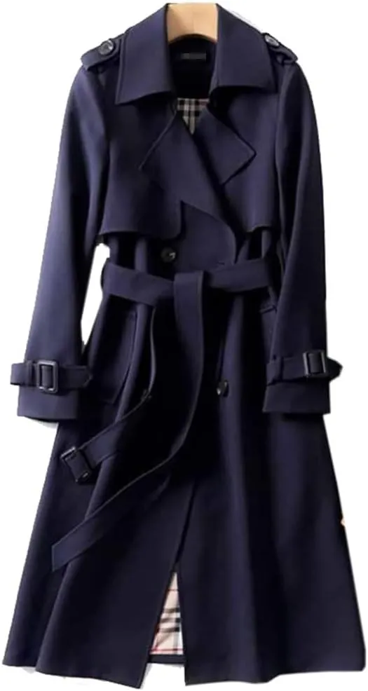 Women's Spring Autumn Trench Coat Double Breasted Mid Length Coat