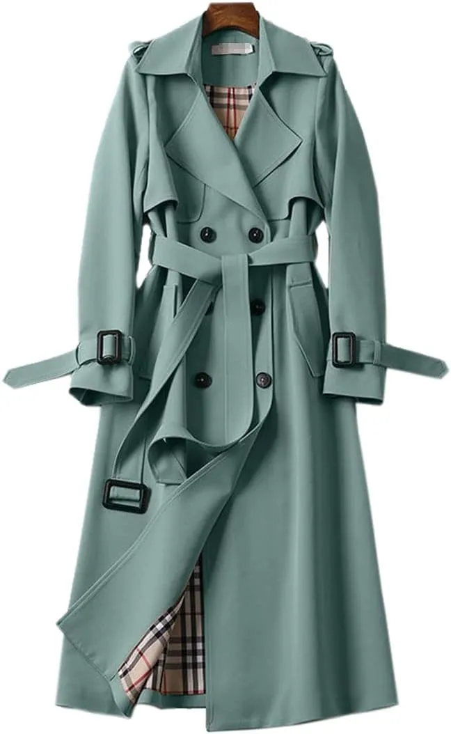 Women's Spring Autumn Trench Coat Double Breasted Mid Length Coat