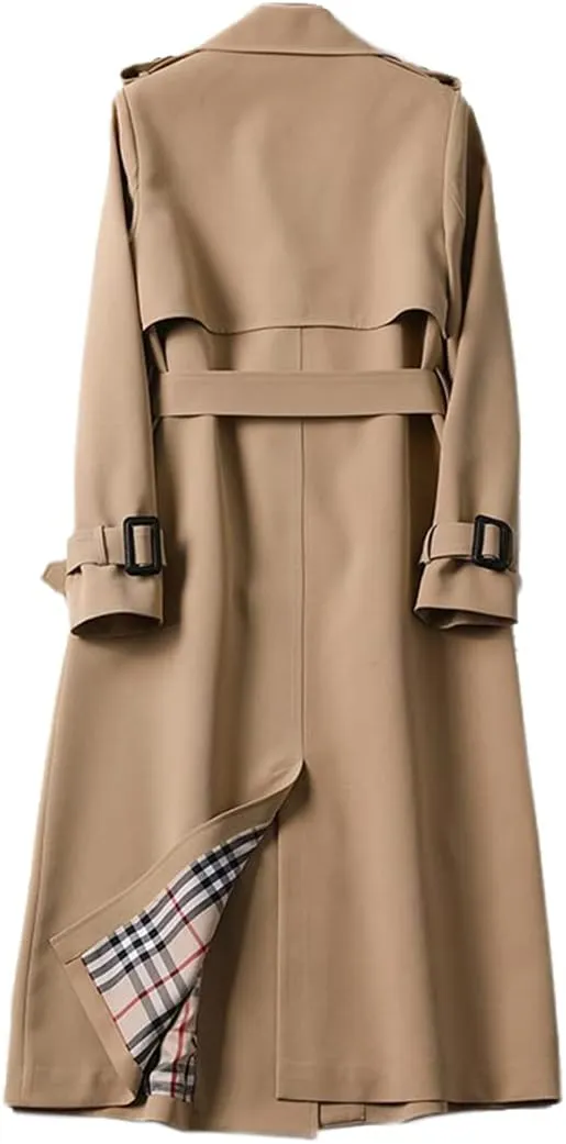 Women's Spring Autumn Trench Coat Double Breasted Mid Length Coat