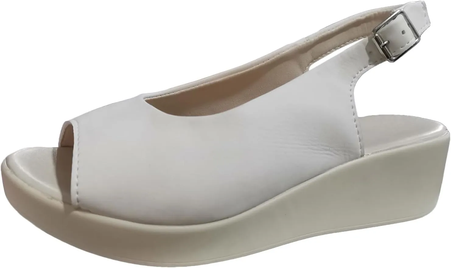 Womens Summer Sandals Ankle Strap Slingback Wedge Sandals Peep Toe Slip On Espadrille Platform Comfortable Dress Shoes