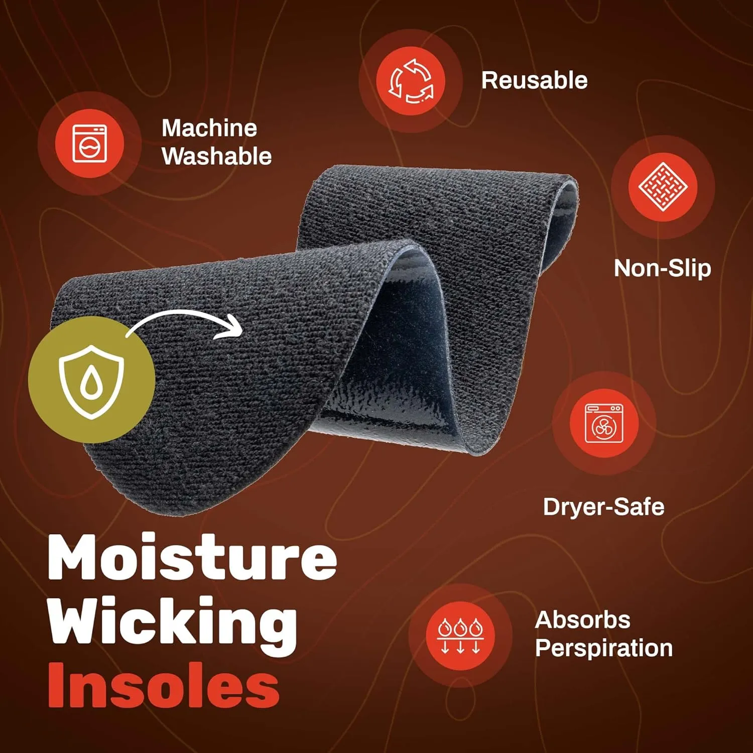 Wool Flat Shoe Insert for Sandals & Sockless Shoes, Comfortable Shoe Insoles with Sweat-Absorbent Natural Fiber & Non-Slip Silicone Grip, Wide-Cut Foot Soles for Men & Women, Black, Size 42 - SoxsolS