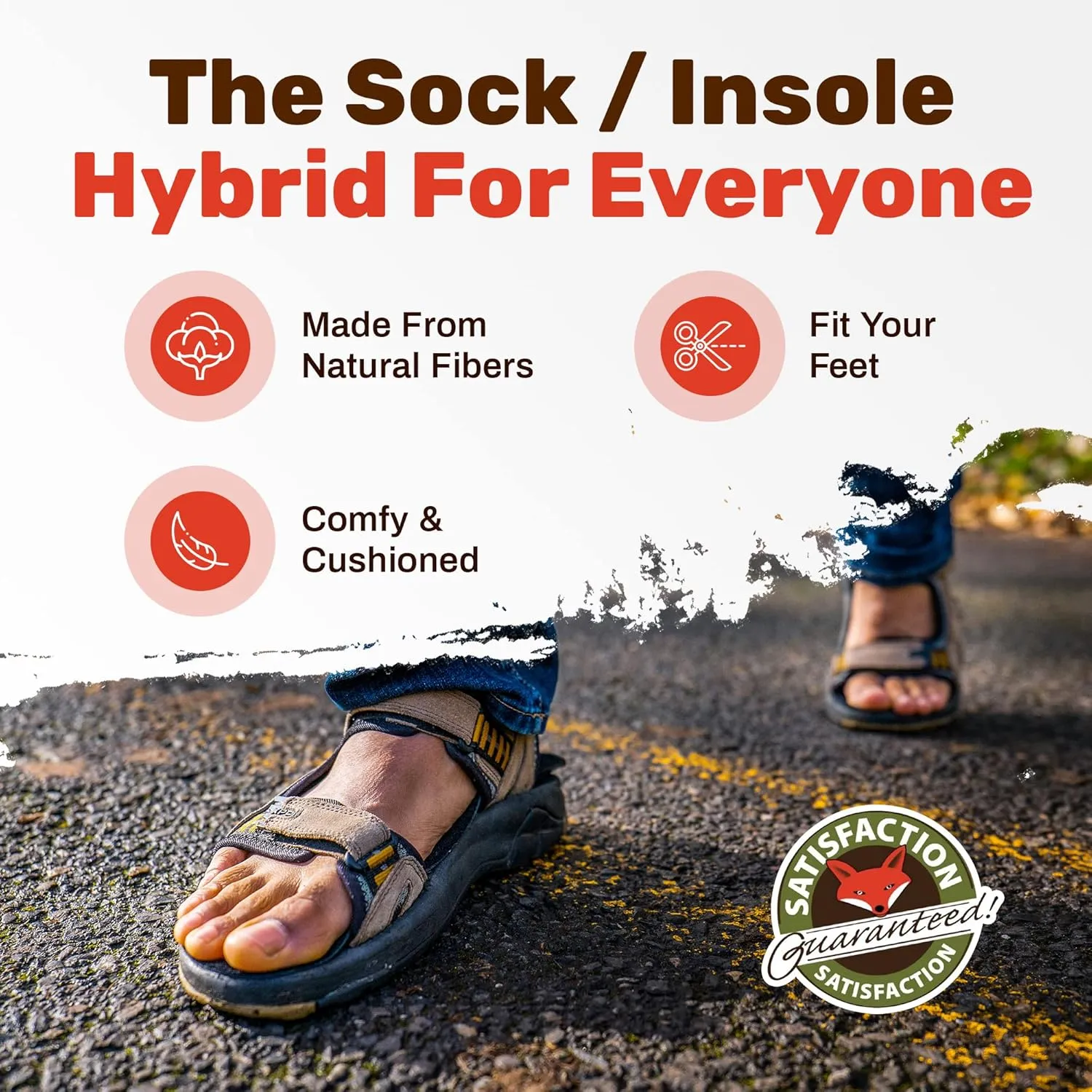 Wool Flat Shoe Insert for Sandals & Sockless Shoes, Comfortable Shoe Insoles with Sweat-Absorbent Natural Fiber & Non-Slip Silicone Grip, Wide-Cut Foot Soles for Men & Women, Black, Size 42 - SoxsolS