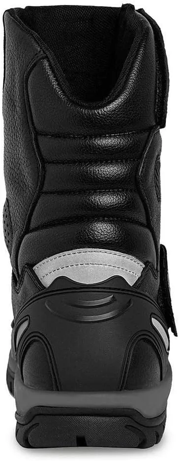 WORKLAND 77418 Motorcycle Boots Men - Leather Boots with Protections - Motorcycle Shoes for Men - Rubber Sole Slip Resistant and Reflective Motorcycle Riding Boots - Botas para Motocicleta Hombre