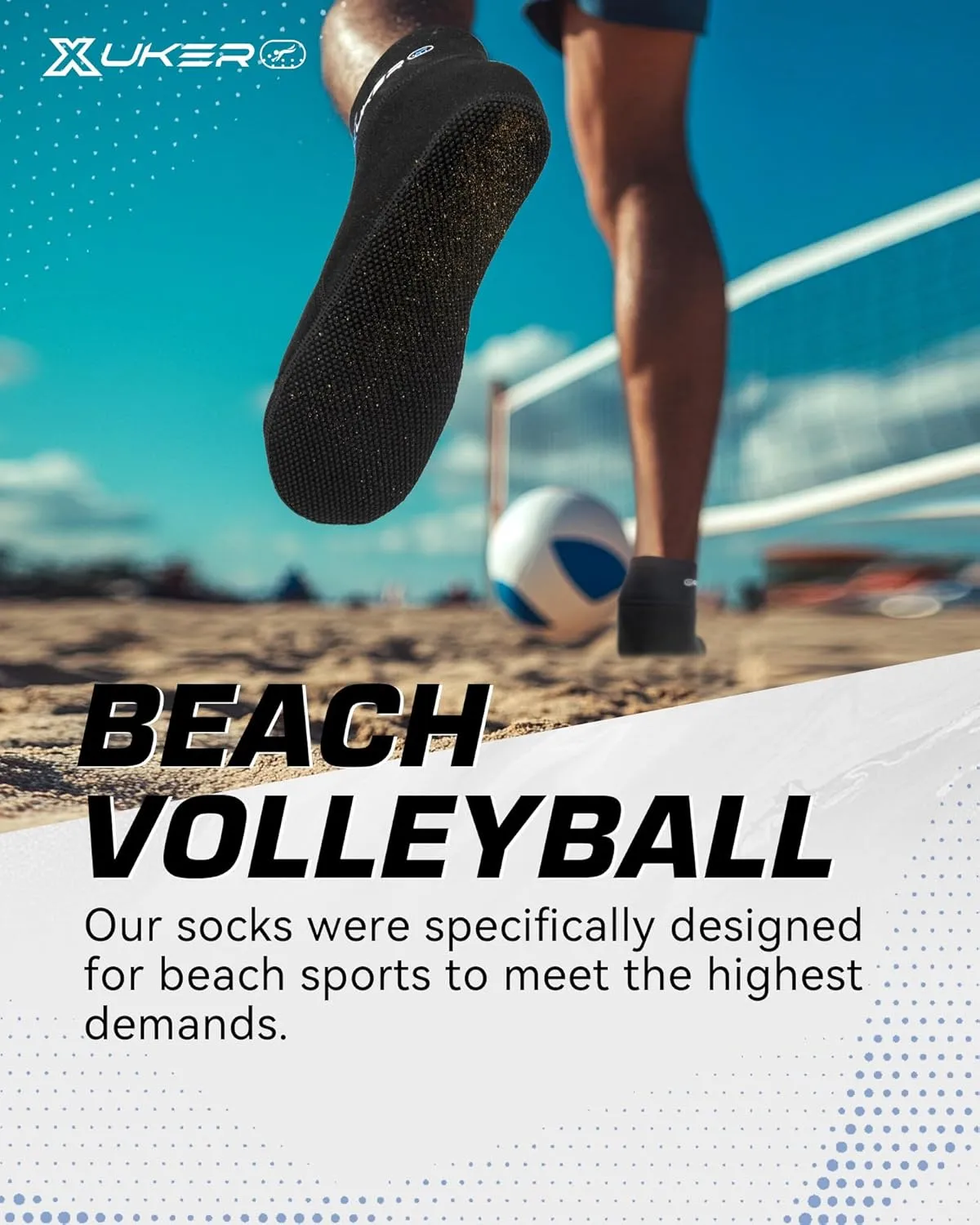 XUKER Neoprene Socks, 2mm Sand Proof Beach Volleyball Soccer Socks for Men Women